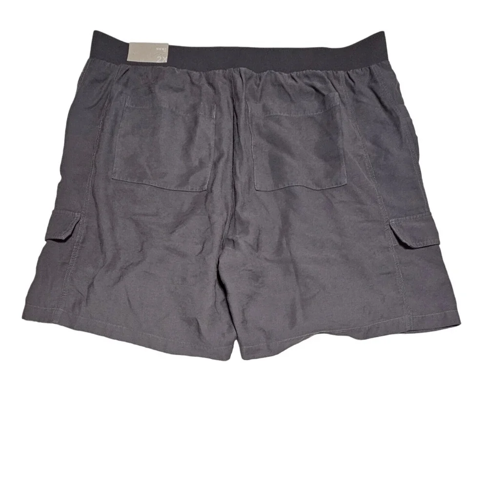 Soft Surroundings Bayside Shorts Sz 2X Iron Gray Cargo Pockets Rayon Blend 5FT00